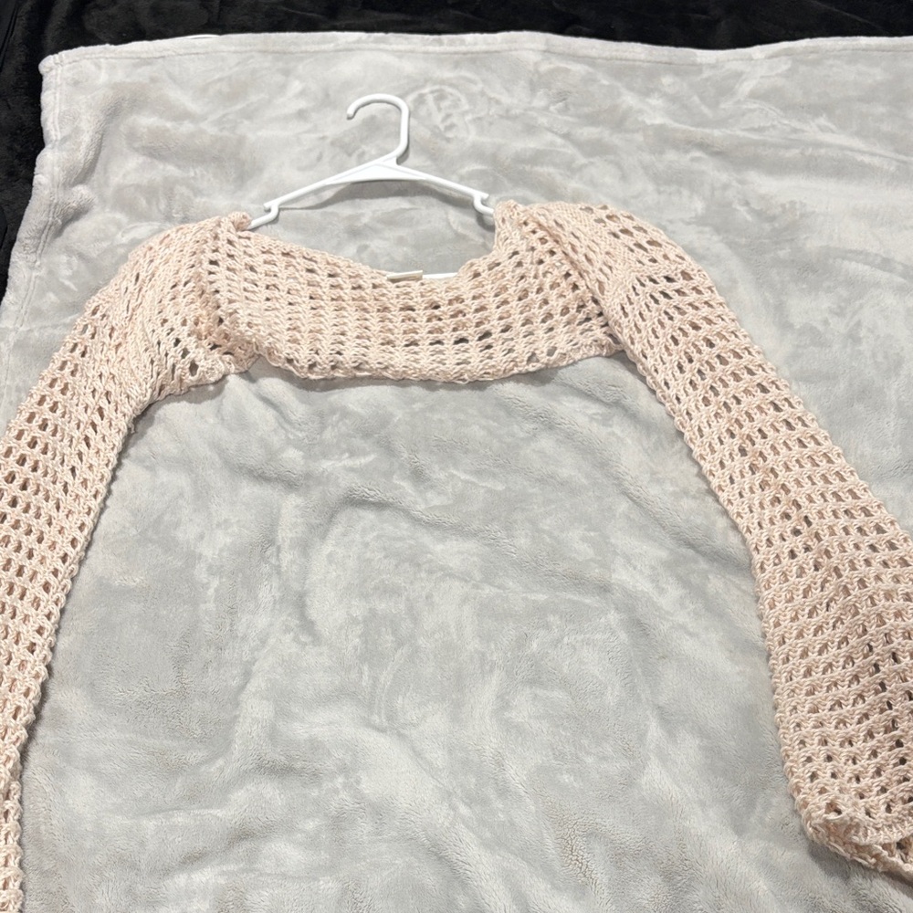 Target Women's Pink Open-Knit Shrug